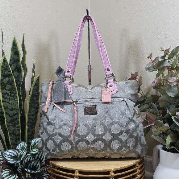 Coach Poppy Op Art Glam Tote - Picture 1 of 13